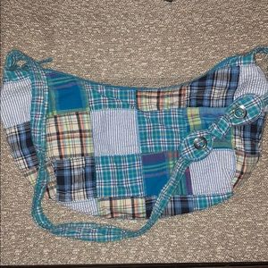 Blue quilt pattern shoulder bag